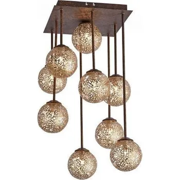 PAULNEUHAUS GRETA Stropní svítidlo,venkovské světlo, 9ramenné hnědo-zlatá - PAUL NEUHAUS PN 6238-48