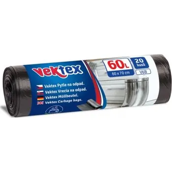 Pytle na odpadky Vektex V6B pytle na odpad 20 ks, černé 60 l