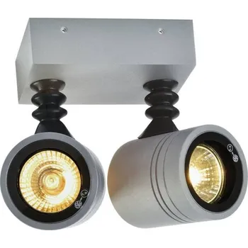 Venkovní osvětlení SLV - BIG WHITE Nástěnné svítidlo NEW MYRA WALL SPOT, stříbrošedé, 2xGU10, max. 2x50 W, IP55 - BIG WHITE (SLV) LA 233094