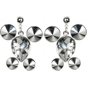 Náušnice Crystal-ZONE Náušnice bimbací SOVA Pear/Rivoli rhodium