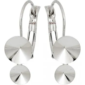 Náušnice Crystal-ZONE Náušnice Rivoli 6+8mm rhodium