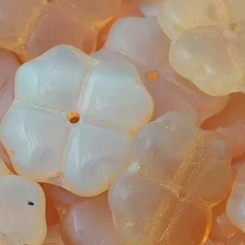 Korálek CZ Korálek mačkaný LIST 14/14mm topaz