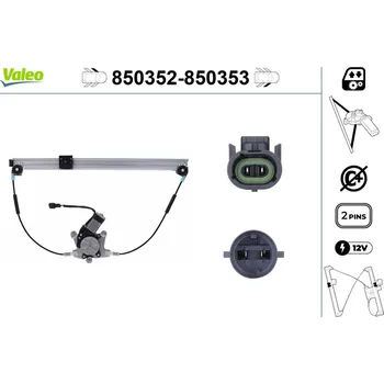 Stahovačka okna Zvedací zařízení oken VALEO 850352