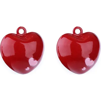 Vánoce Rolničky srdce, tygr, medvěd, žába, opice - červená srdce (10 ks)