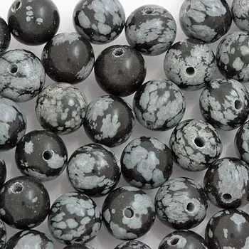 Drahý kámen Obsidian obláčkový 10mm (1ks)