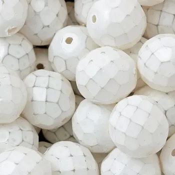 Korálek CZ Korálky broušené 12mm bílá vosk (8ks)