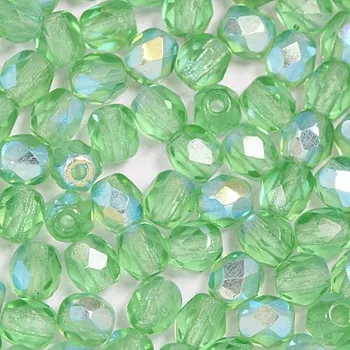 Korálek CZ Korálky broušené 4mm světle zelená AB (50ks)