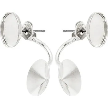 Náušnice Crystal-ZONE Náušnice DOUBLE Chess kruh 10mm/rivoli 12mm rhodium