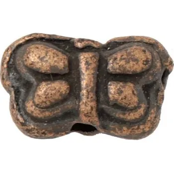 Materiál na výrobu šperku Korálek kovový MOTÝL 8/4mm Staré zlato