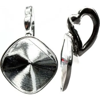 Přívěsek Crystal-ZONE Přívěsek Square 10mm Heart závěs rhodium