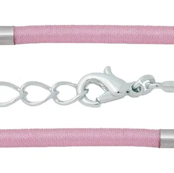 Náhrdelník EU Náhrdelník šňůrka 4mm světle růžová