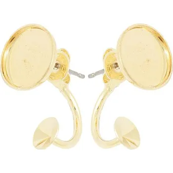 Náušnice Crystal-ZONE Náušnice DOUBLE Chess kruh 10mm/rivoli 6mm gold plating 24kt