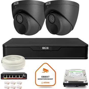DVR/NVR/HVR záznamové zařízení Sada BCS Point IP Surveillance 2x BCS-P-EIP28FWR3-Ai2-G DVR s kamerou a 1TB HDD