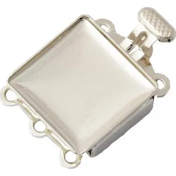 Materiál na výrobu šperku Crystal-ZONE Ozdobný zámeček Chessboard 12mm třířadý Rhodium