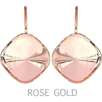 Náušnice Crystal-ZONE Náušnice Square 12mm koso rose gold