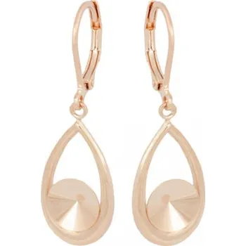Náušnice Crystal-ZONE Náušnice KAPKA Rivoli 8mm rose gold