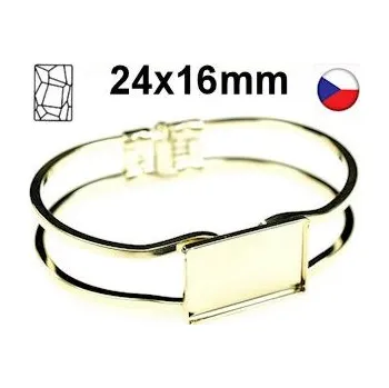 Náramek Crystal-ZONE Náramek Graphic Flat 24/16mm gold plating 24kt