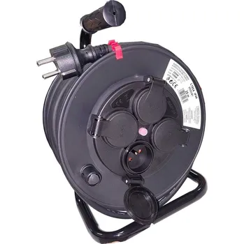 Napájecí kabel Prodlužovací přívod 25m - naviják, 3x1,5mm2, krytí IP44, guma