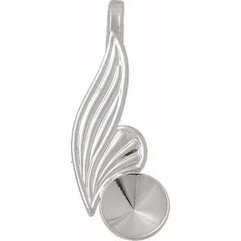 Korálek Crystal-ZONE Přívěsek závěs HEART KŘÍLO RIOVLI 6mm rhodium