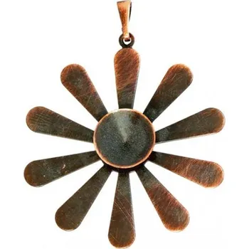 Korálek Crystal-ZONE Přívěsek kytka LUX Rivoli 12mm stará měď