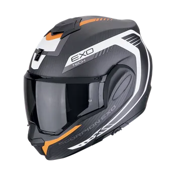 Helma na motorku Překlápěcí helma SCORPION EXO-TECH EVO CARBON COSY (matná černá, oranžová), vel. 2XL