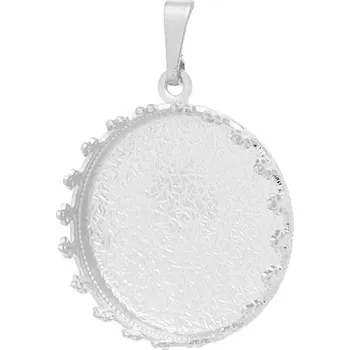 Přívěsek Crystal-ZONE Přívěsek Queen Kruh 18mm ag clear