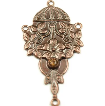 Materiál na výrobu šperku CZ Filigrán s kamínkem stará měď