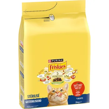Výhodné balení: 3x3kg PURINA Friskies Sterilised cat s hovězím, kuřecím a zeleninou granule pro kočky
