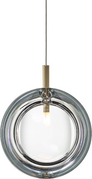 BOMMA-BMRC Závěsné svítidlo LENS čiré - kartáčované kování, bez baldachýnu 1/85/95150L/B/00000/160/A/BBR/2,5- BOMMA BOMMA 1/85/95150L/B/00000/160/A/BBR/2,5