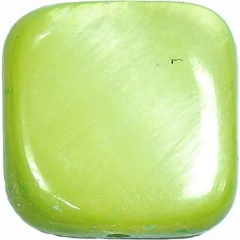 Korálek EU Korálek perleť čtvereček 10mm zelená