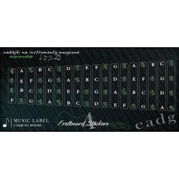 Samolepky na hmatník pro výuku hry na 4strunné baskytaru