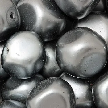 Korálek CZ Vosková perle GRANULE 17mm hematit