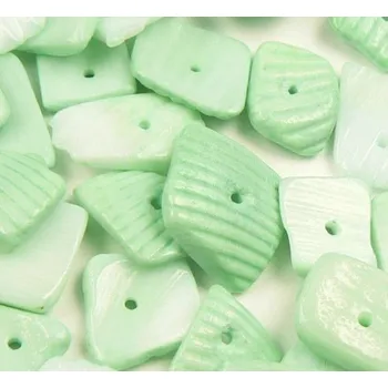 Materiál na výrobu šperku EU Zlomky perleťové zelená