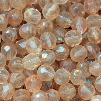 Korálek CZ Korálky broušené 7mm light orange AB (40ks)