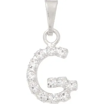 Přívěsek Crystal-ZONE Písmenko štras „G“ rhodium