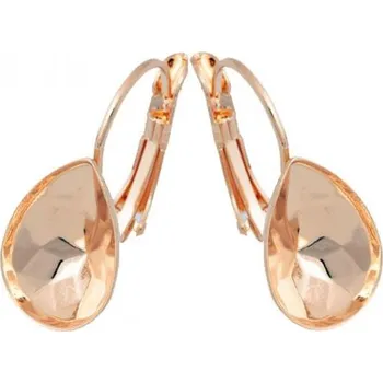 Náušnice Crystal-ZONE Náušnice Pear 14mm rose gold