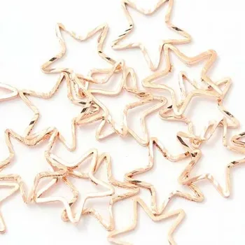 Materiál na výrobu šperku Crystal-ZONE Korálek kovový hvězda 10mm rose gold