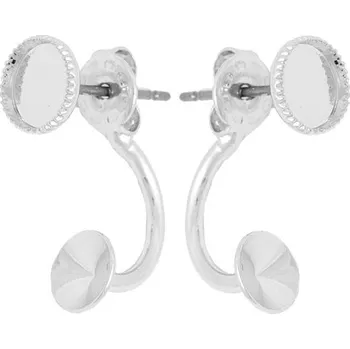 Náušnice Crystal-ZONE Náušnice DOUBLE Disco Ball 8mm/rivoli 6mm rhodium