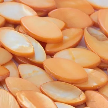 Dětské navlékací korálky EU Korálek perleť LODIČKA 17/8mm oranžová