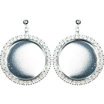 Náušnice Crystal-ZONE Náušnice bimbací crystalROCKS STRASS kruh 25mm rhodium