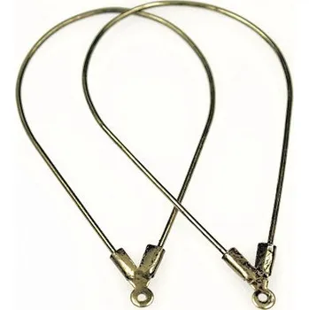 Náušnice CZ Náušnicová kreole kapka 45mm staré zlato