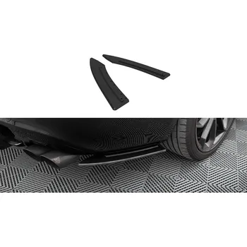 Tuning Maxton Design "Street Pro" boční difuzory pod zadní nárazník pro Audi S5 8T, plast ABS bez povrchové úpravy, Cabrio/Coupe, s červenou linkou SLEVA 5%