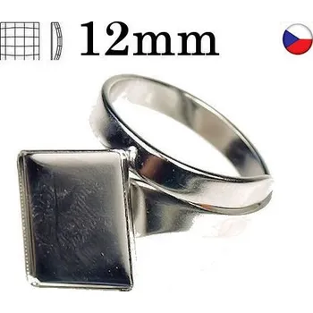 Prsten Crystal-ZONE Prsten kapka Chessboard 12mm rhodium