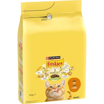 Krmivo pro kočku Výhodné balení: 3x3kg PURINA Friskies Adult s kuřecím a zeleninou pro kočky granule pro kočky