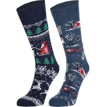 Pánské ponožky Vánoční ponožky Lonka CHRISTMAS 39-42 Mix, Modrá, Černá