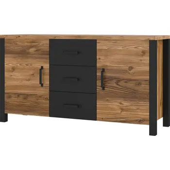 Komoda MOB Oralee Typ 26 (smrk + černá matná)