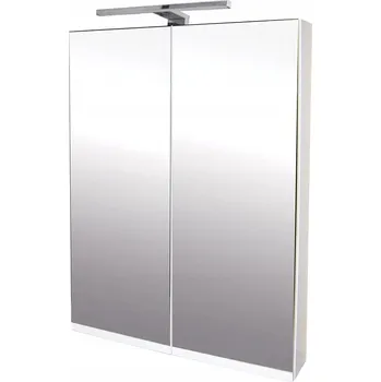 Koupelnový nábytek Atica závěsná zrcadlová skříňka s osvětlením ATICA-60-ZS-LED-CR bílá/chrom