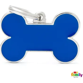 psí známka My Family Známka Basic Hand made - kost modrá