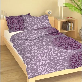 Povlečení Bavlněné povlečení Karin fialová Uzávěr: Mandlovací knoflík