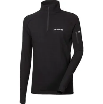 Pánská mikina LOGAN pánská mikina s krátkým zipem černá L